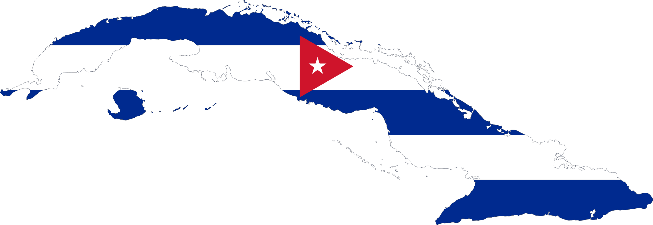 2288x788 Cuba Map Flag Icons Png