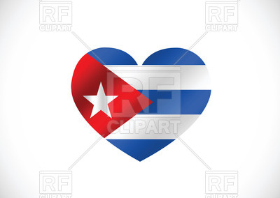 400x284 Cuba Flag In Shape Of Heart Royalty Free Vector Clip Art Image