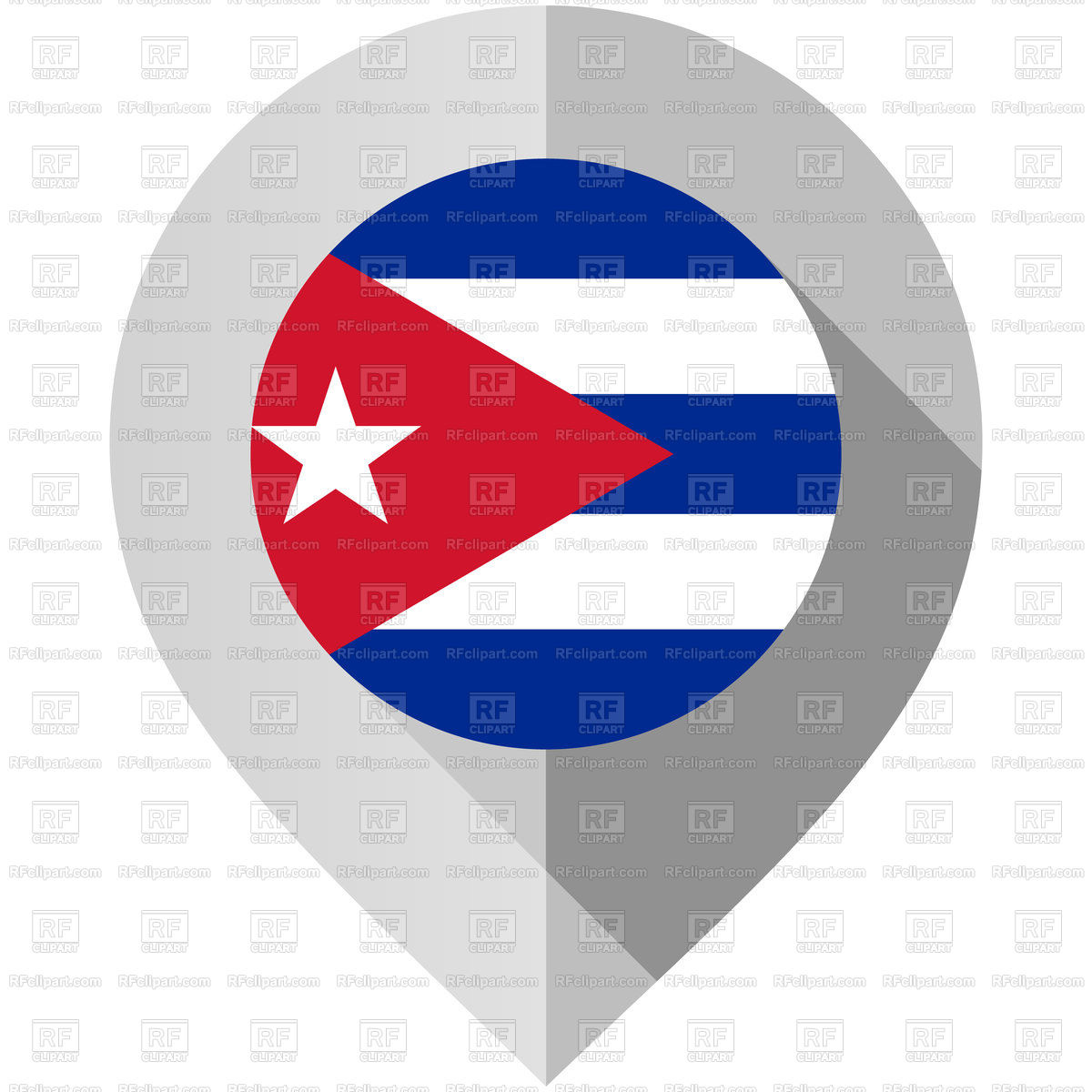 1200x1200 Marker With Cuba Flag For Map Royalty Free Vector Clip Art Image