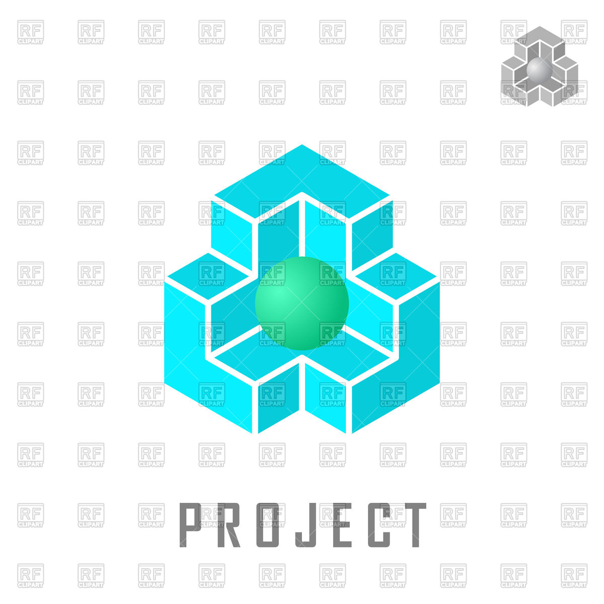 1200x1200 Isometric Cube Construction With Ball Inside Royalty Free Vector