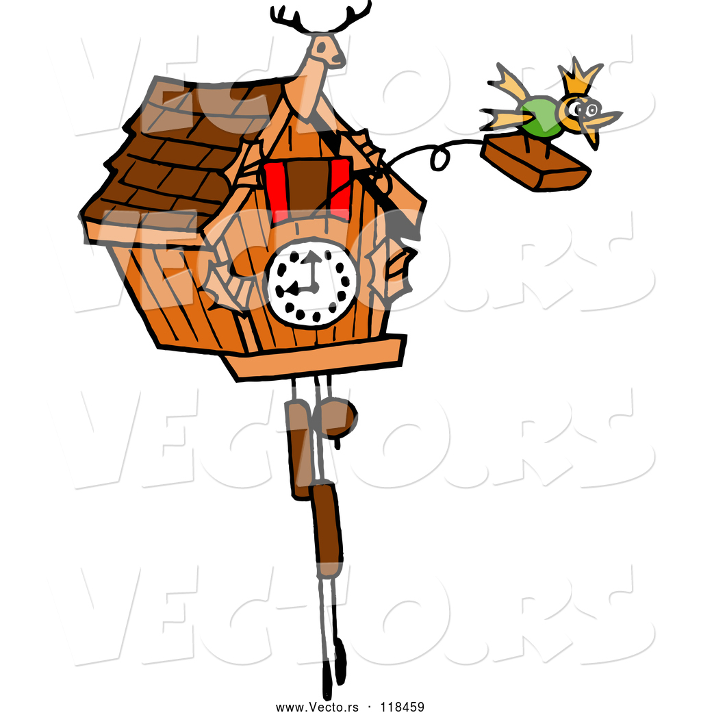 1024x1044 Vector Of Cartoon Bird Emerging From A Cuckoo Clock By Lafftoon