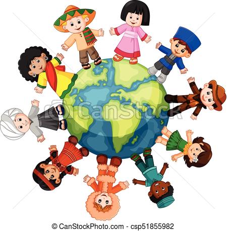 450x459 Illustration Of Different Culture Standing Together Holding