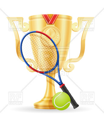 344x400 Tennis Gold Winner Cup Royalty Free Vector Clip Art Image
