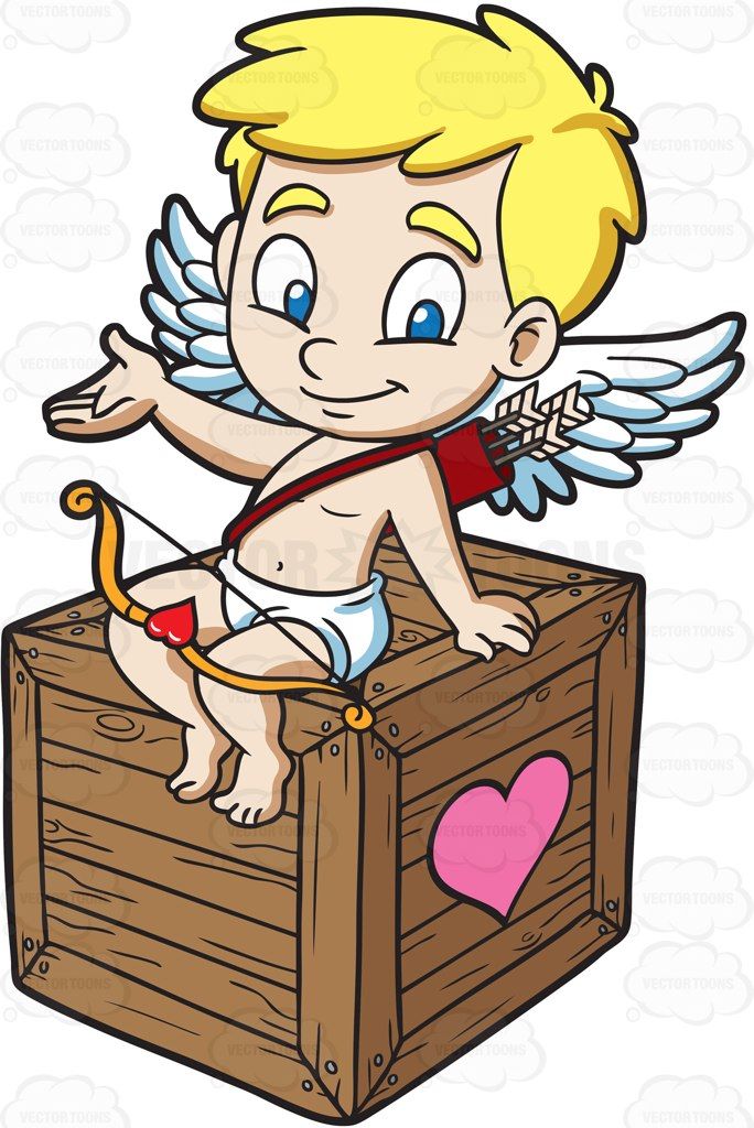 684x1024 Cupid Sitting On A Love Box Cupid