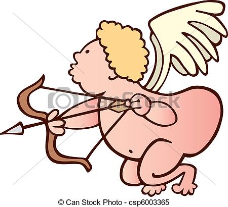 450x410 Illustration Of Funny Cupid With Bow Clipart Vector