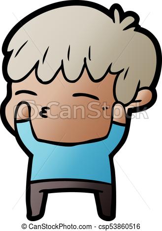 329x470 Cartoon Curious Boy Vector Clip Art