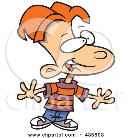 450x470 Royalty Free (Rf) Clipart Illustration Of A Curious Red Haired Boy