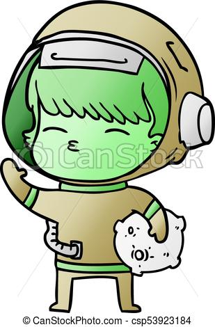 309x470 Cartoon Curious Astronaut Carrying Space Rock Vector