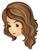 133x170 Brown Curly Hair Clipart