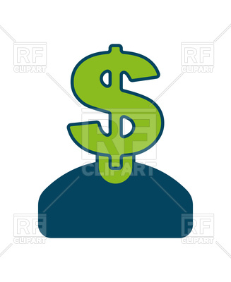 327x400 Investor Icon. Dollar Man Sign. Royalty Free Vector Clip Art Image