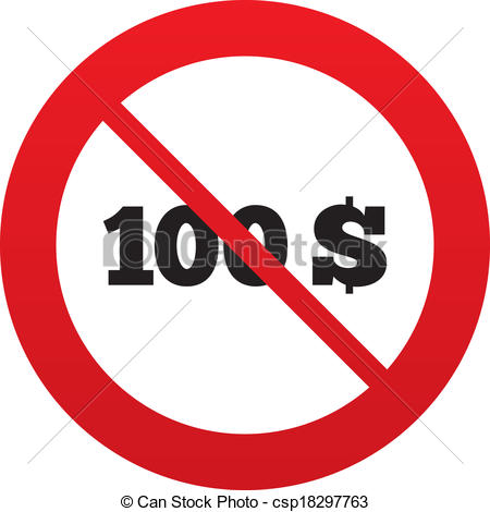 450x470 No 100 Dollars Sign Icon. Usd Currency Symbol. Money Label