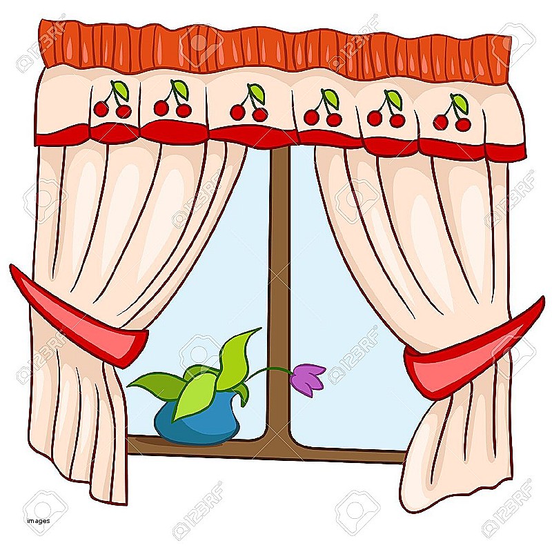 800x800 Window With Curtains Clipart