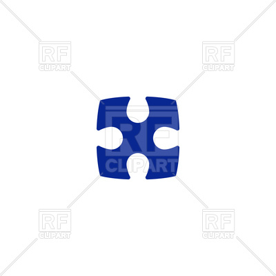 400x400 Flat Paper Cut Style Icon Of Puzzle Part Royalty Free Vector Clip