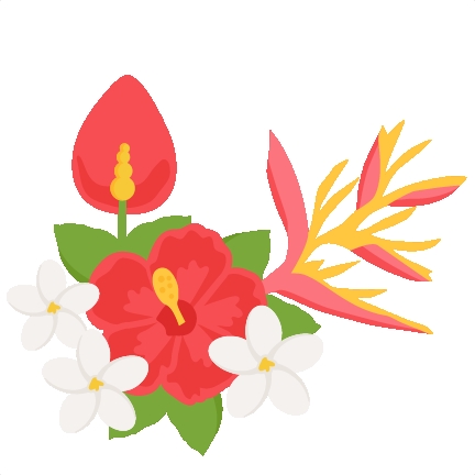 432x432 Tropical Flowers Clip Art Tropical Flowers Svg Scrapbook Cut File