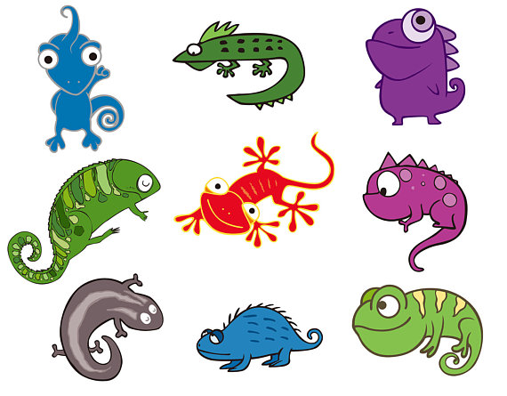 570x445 Chameleon Svg Cut File, Lizard Vectors Clip Art