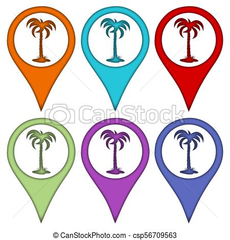 450x470 Palm Tree In The Technique Of Paper Cut Out. Leisure Logo. Clip