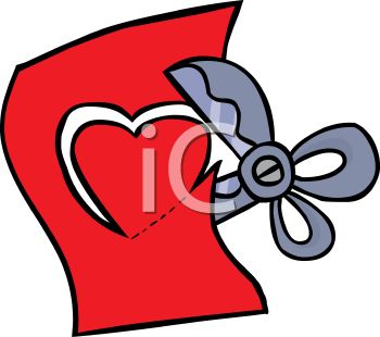 350x310 Royalty Free Clip Art Image Scissors Cutting A Paper Heart