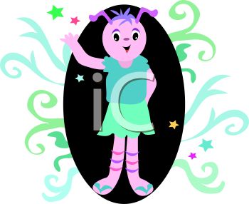 350x286 Royalty Free Clip Art Image Cute Alien Girl