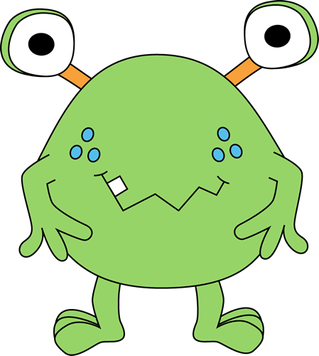 449x500 Free Cute Monster Clip Art Two Eyed Green Monster Clip Art Image