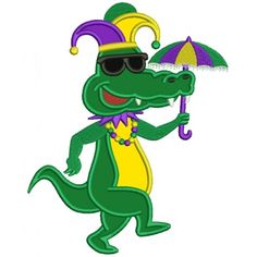 236x236 Mardi Gras Alligator Clipart