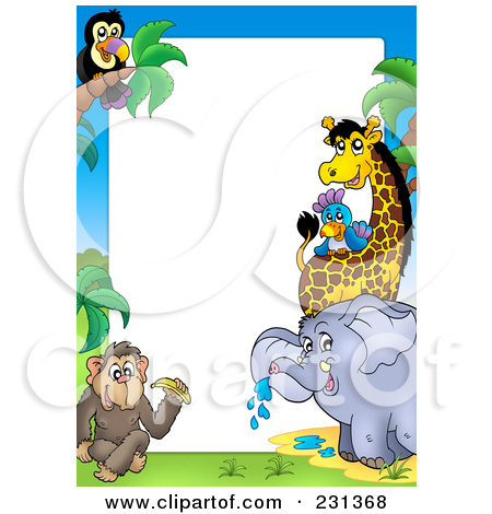 450x470 Baby Animal Clipart Border