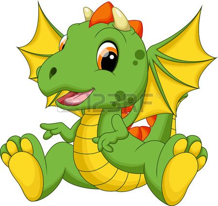 450x425 Cute Baby Dragon Cartoon Stock Vector Cuties