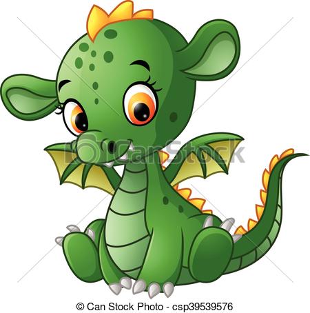450x454 Vector Illustration Of Cute Baby Dragon Vectors Illustration