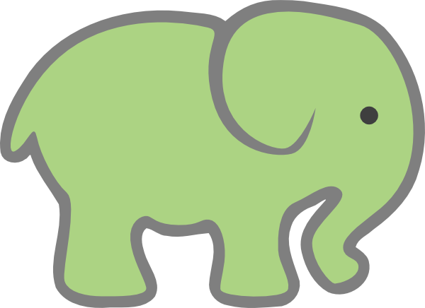 600x436 Baby Green Elephant Clip Art Clipart Panda