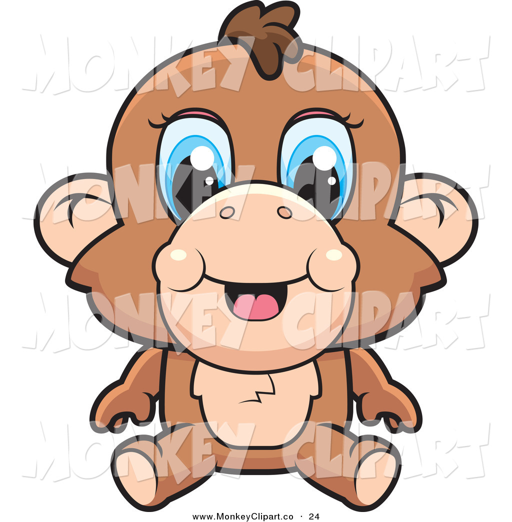 1024x1044 Clip Art Of A Cute Baby Monkey Clipart Panda