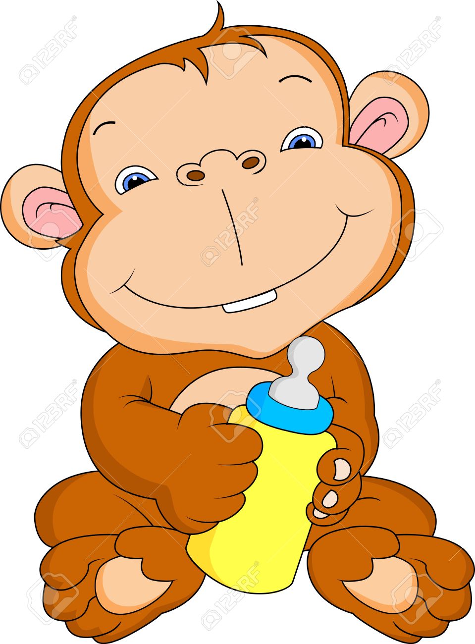 959x1300 Baby Monkey Cartoon Free Clip Art Download