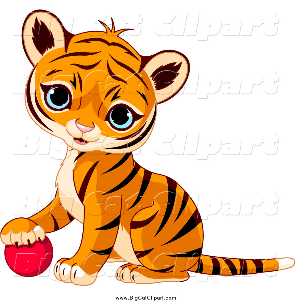 1024x1044 Big Cat Vector Clipart Of A Cute Baby Tiger Cub Resting His Paw