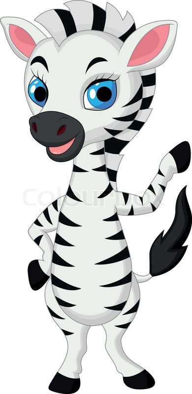 390x800 Cute Baby Zebra Cartoon Waving Stock Vector Colourbox