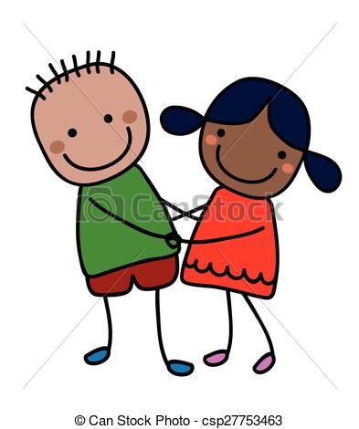 393x470 Cute Girl And Boy Clip Art Vector