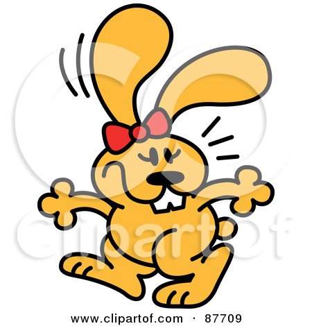 450x470 Royalty Free (Rf) Clipart Illustration Of An Orange Cartoon Rabbit