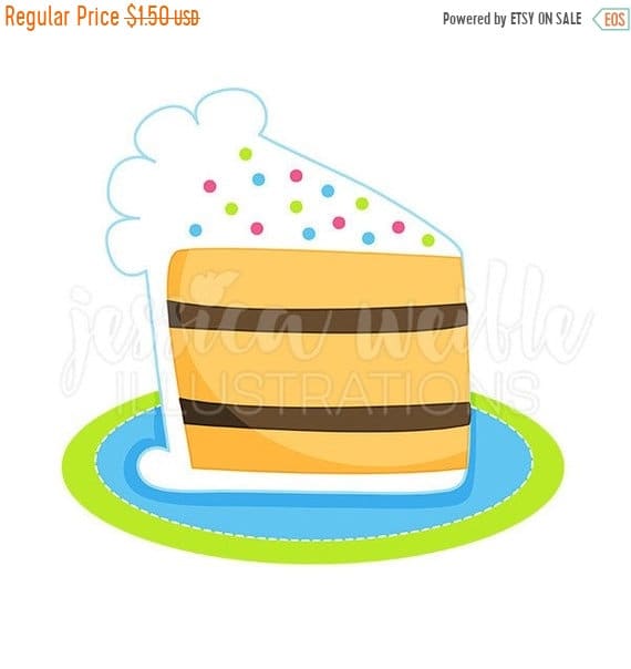 570x604 On Sale Slice Of Birthday Cake Cute Digital Clipart, Cake Clip Art