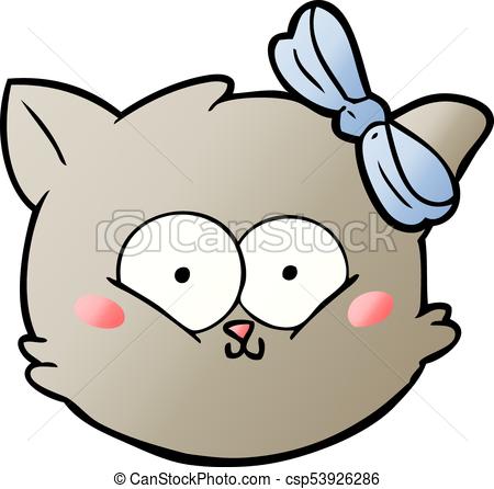 450x446 Cute Cartoon Kitten Face Vector