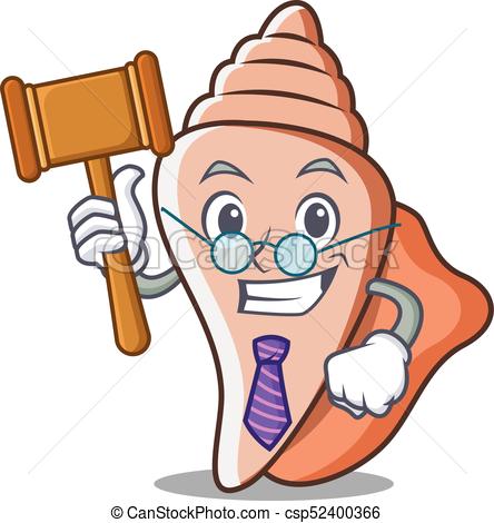 444x470 Judge Cute Shell Character Cartoon Vector Illustration Clip Art