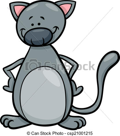 415x470 Cute Cat Cartoon Illustration. Cartoon Illustration Of Cute