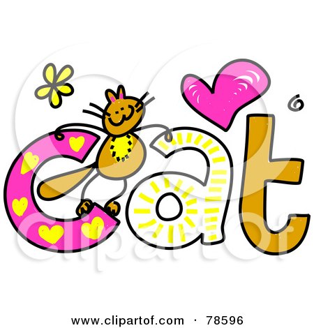 450x470 Royalty Free (Rf) Clipart Illustration Of A Cute Kitty On The Word