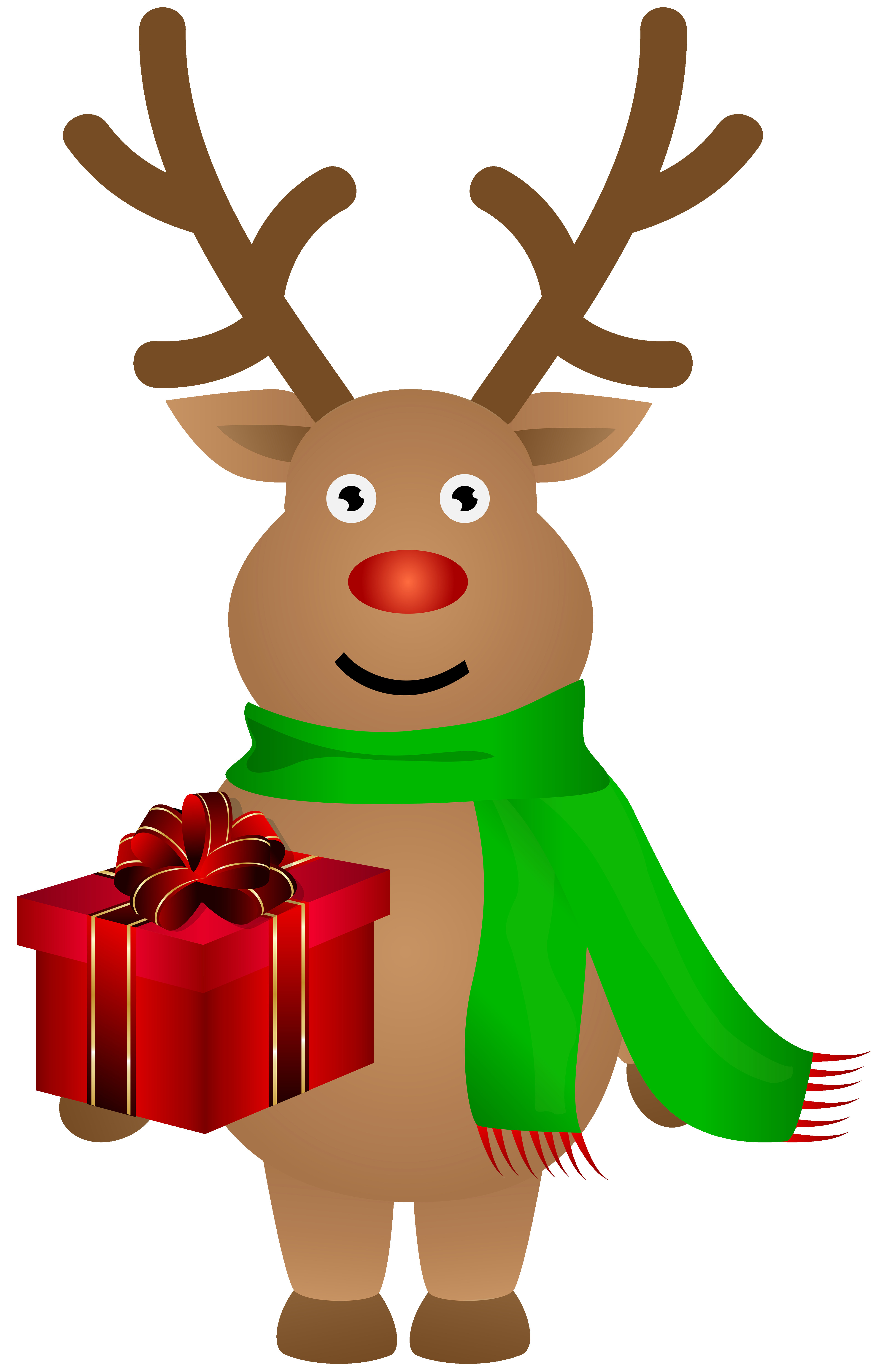 3881x6000 Christmas Reindeer With Red Ribbon Free Clip Art Incredible