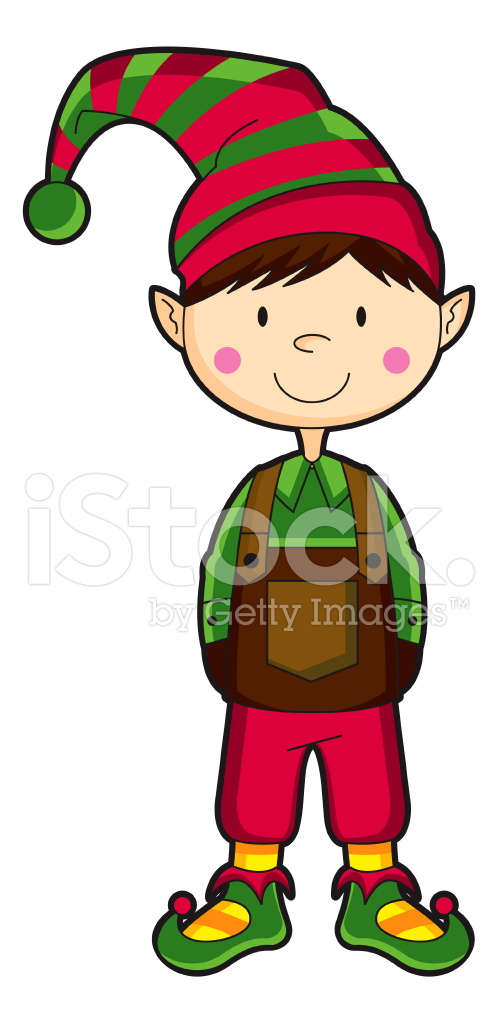 499x1024 Cute Christmas Elf Stock Vector