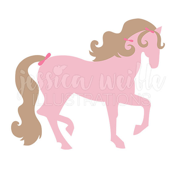 570x570 Pretty Pink Pony Cute Digital Clipart Girls Pink Horse Clip