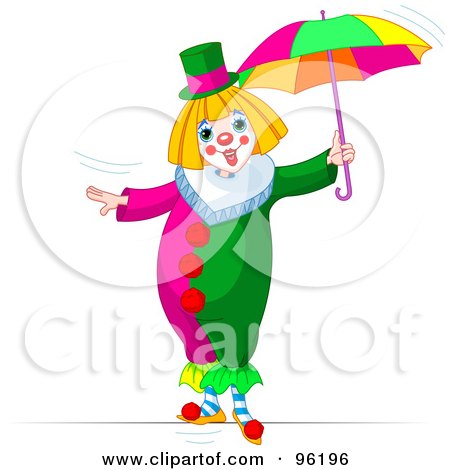 450x470 Clipart Of A Cute Red Haired Clown With Party Balloons