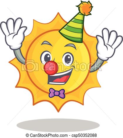 419x470 Clown Cute Sun Character Cartoon Vector Illustration Vector