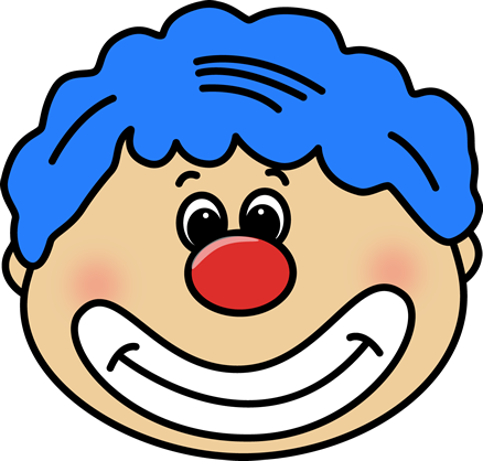 438x418 Cute Clown Faces Clipart