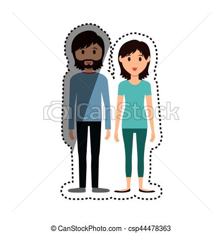 450x470 Cute Couple Cartoon Icon Vector Illustration Graphic Design Clip