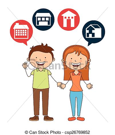 402x470 Cute Couple Design, Vector Illustration Eps10 Graphic
