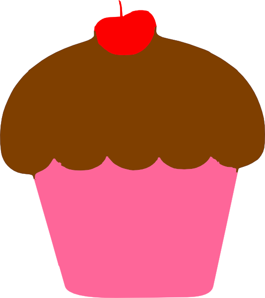534x600 Cupcake With Cherry Clip Art