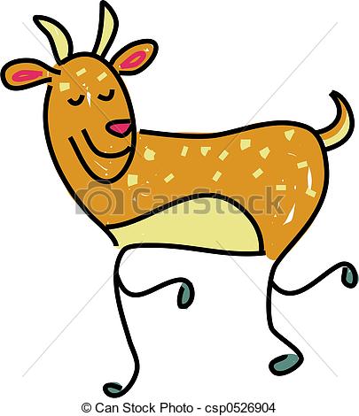 405x470 A Cute Deer Isolated On White Drawn In Toddler Art Style Drawing