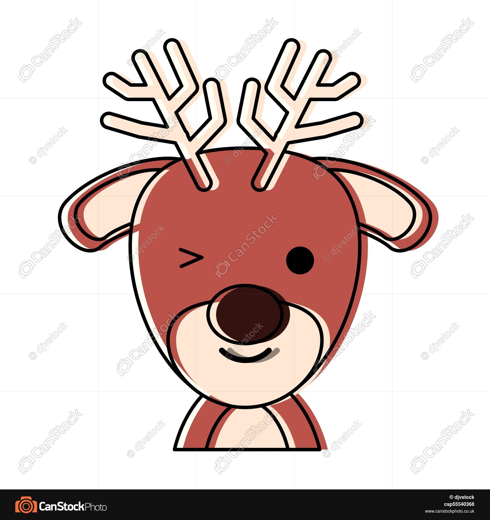 1600x1700 Cute Deer Icon Over White Background, Colorful Design . Clip Art